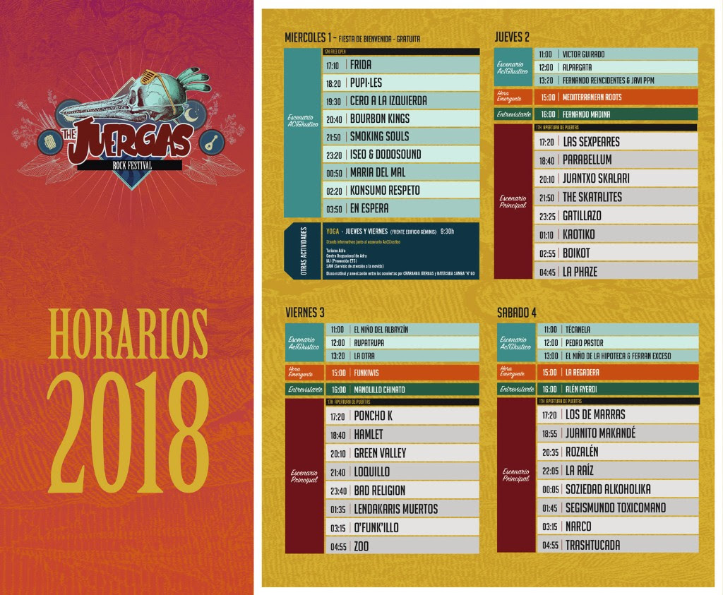 Horarios para The Juergas Rock Festival