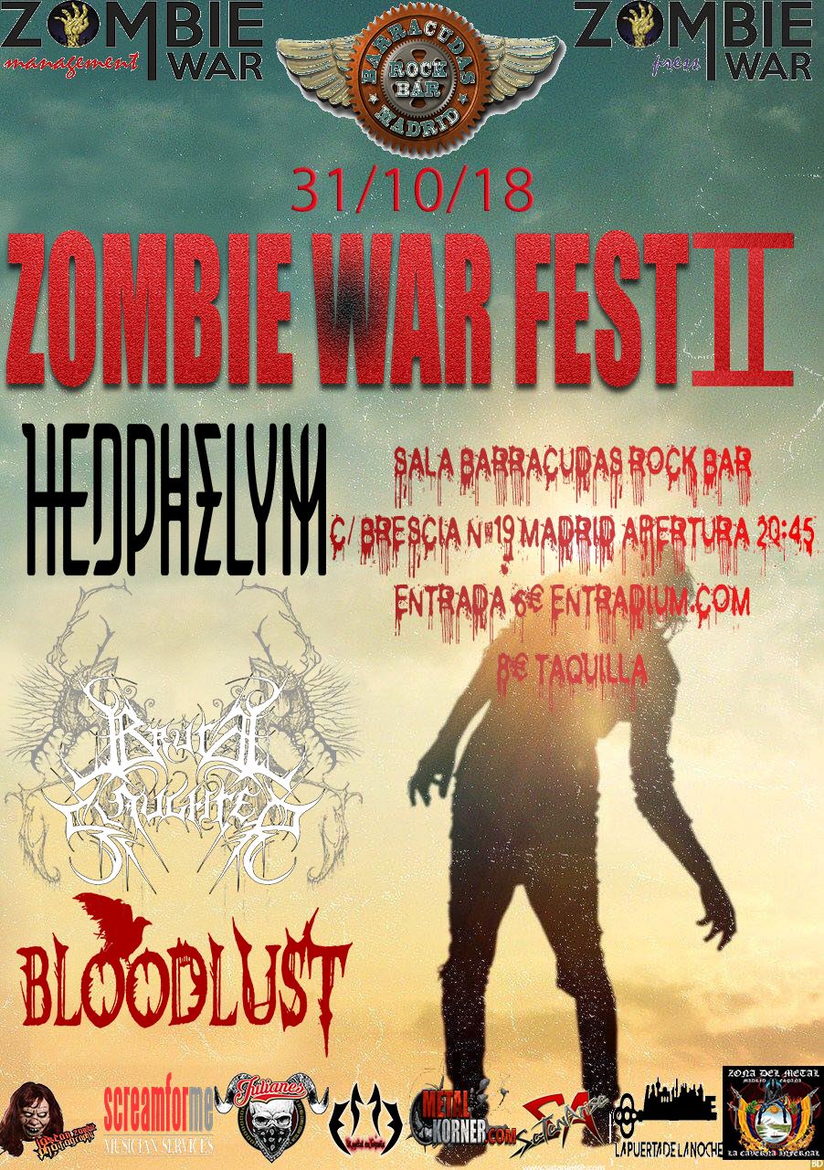 ZOMBIE WAR FEST II – 31 de octubre Madrid (Sala Barracuda Rock Bar)