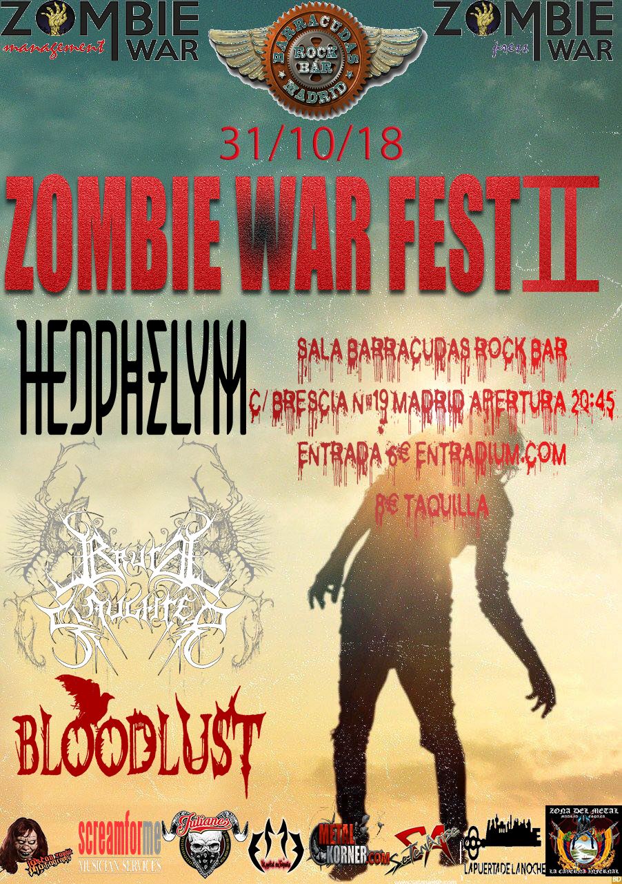 ZOMBIE WAR FEST II – 31 de octubre Madrid (Sala Barracuda Rock Bar)