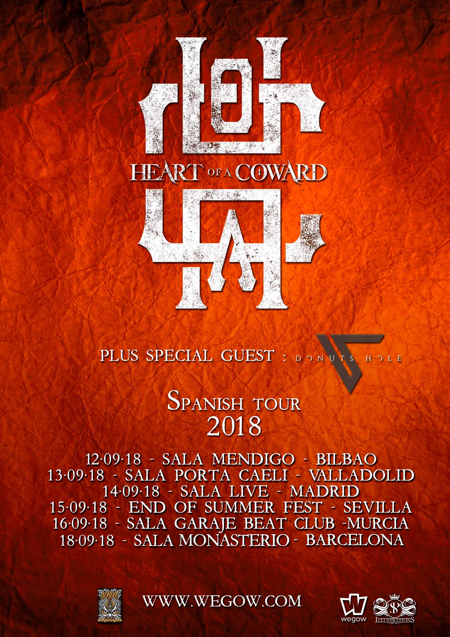 DONUTS HOLE acompañará a HEART OF A COWARD en su gira española