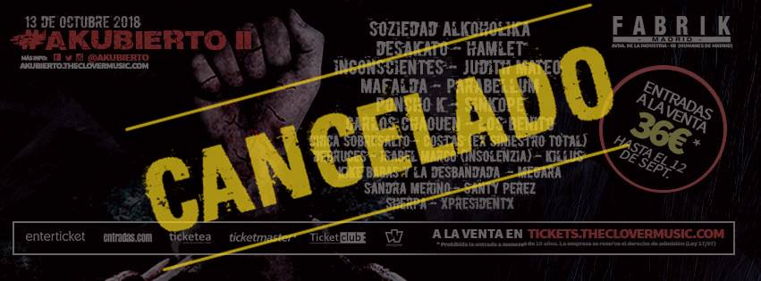 AKUBIERTO FESTIVAL. Cancelación de su segunda edición