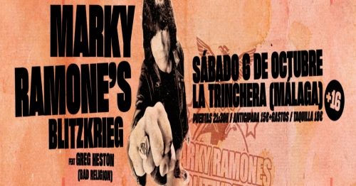 MARKY RAMONE’S BLITZKRIEG feat GREG HETSON (BAD RELIGION) el 6 de octubre en Málaga