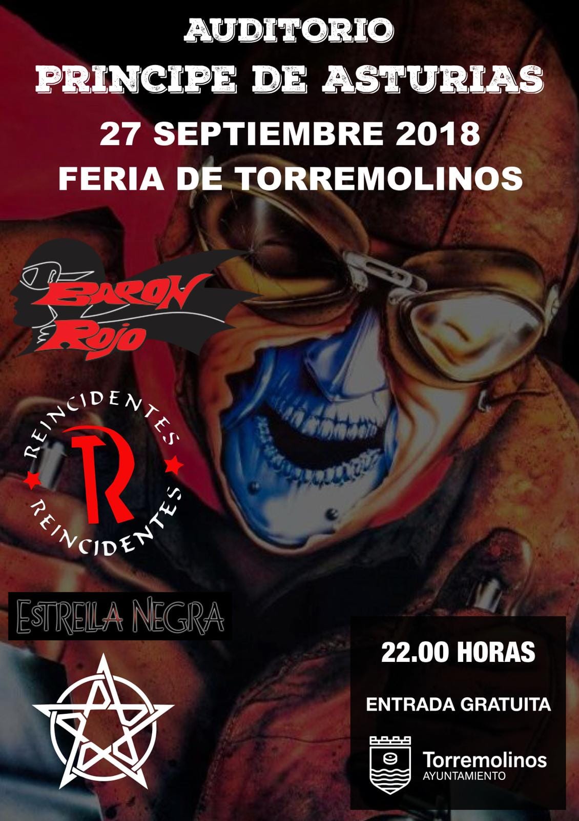 REINCIDENTES + BARON ROJO + ESTRELLA NEGRA EL 27 de septiembre en Torremolinos (Málaga)
