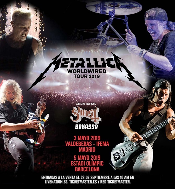 METALLICA actuarán en Madrid y Barcelona en mayo de 2019