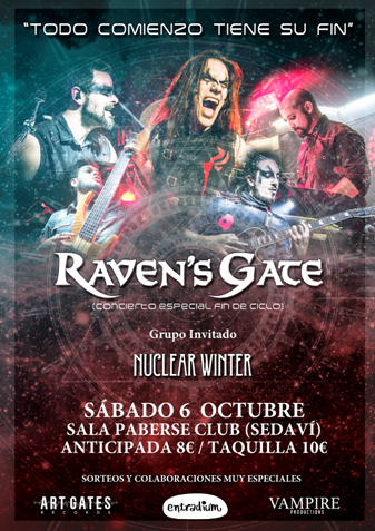 Raven’s Gate, anuncia un concierto especial de fin de ciclo el día Sábado 6 de Octubre
