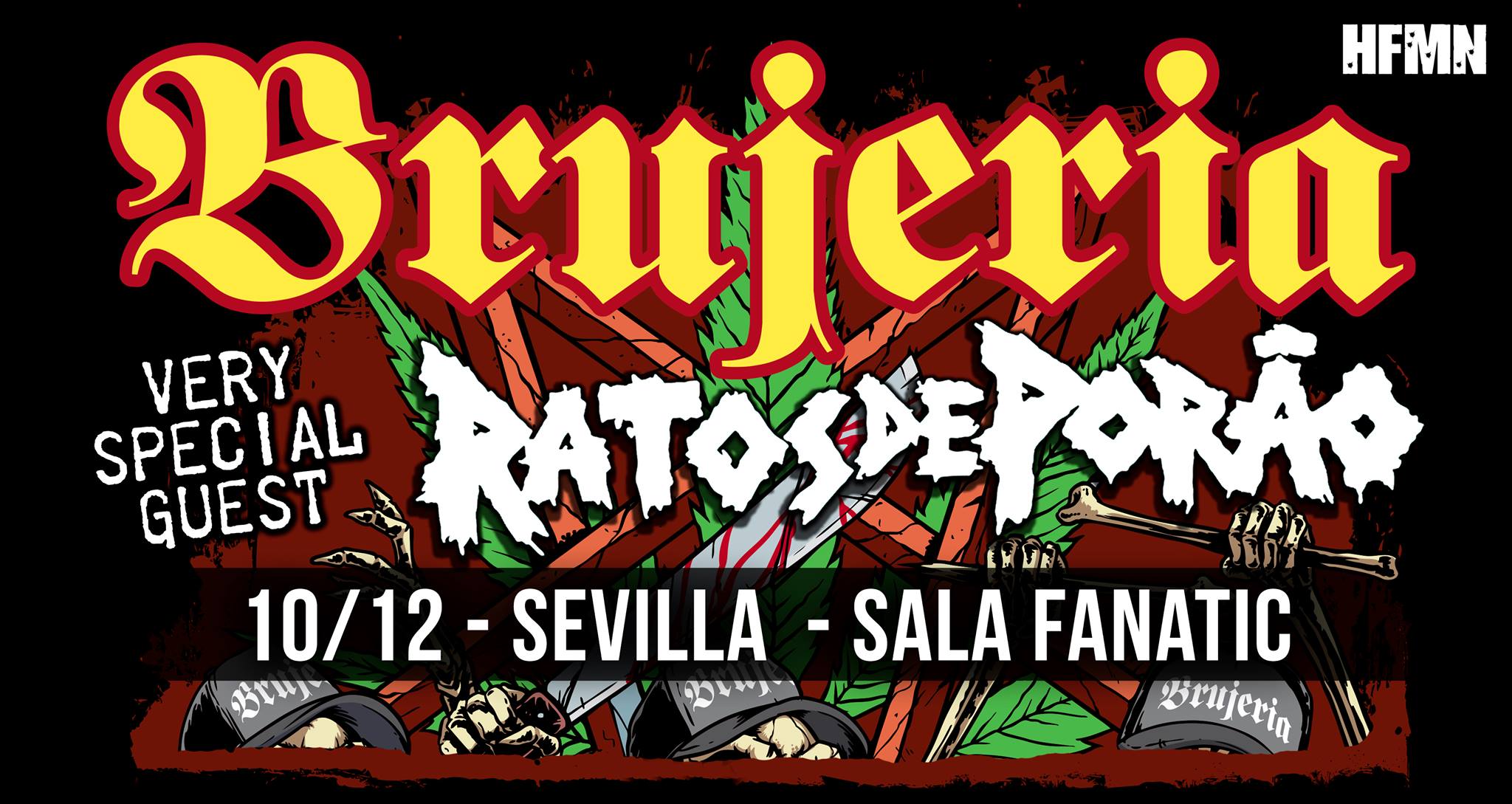 BRUJERIA + RATOS DE PORAO el 10 de diciembre en Sevilla (Sala Fanatic)