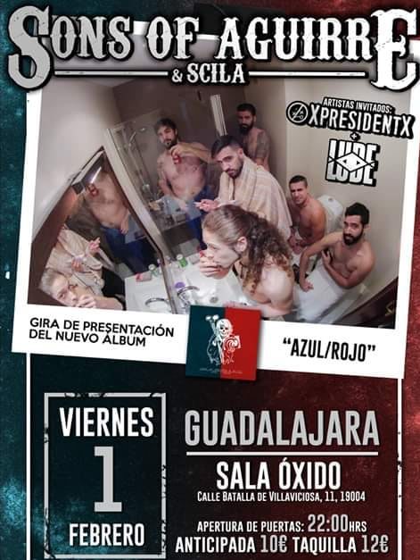 Sons of Aguirre & Scila, XPresidentX y Lude el 1 de Febrero en Guadalajara
