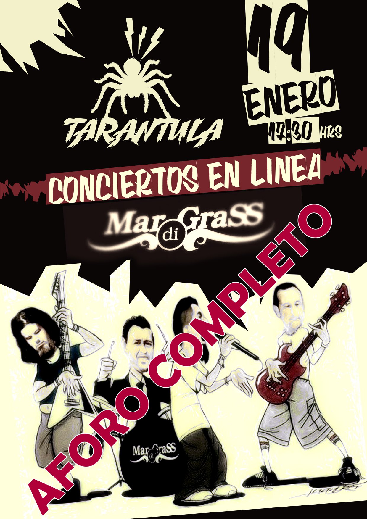 CONCIERTOS EN LINEA, 19-01-2019 en Estudios Tarántula (Marbella)