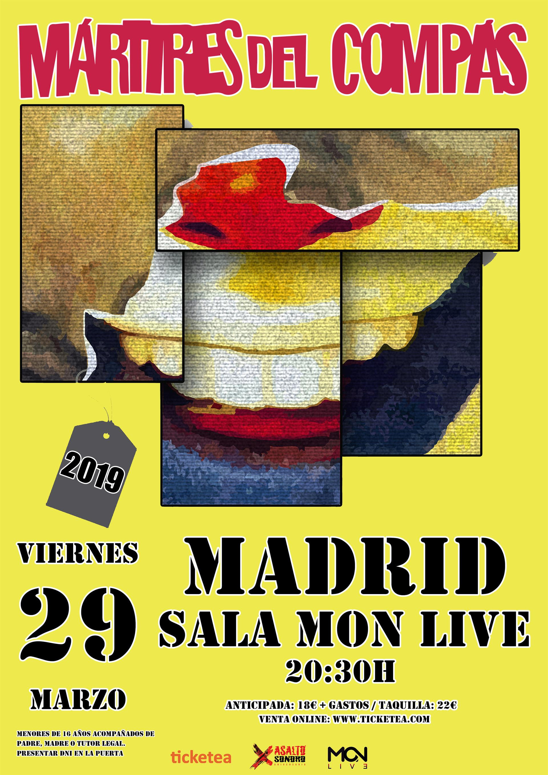 MÁRTIRES DEL COMPÁS EN MADRID EL PRÓXIMO VIERNES 29 DE MARZO EN LA SALA MON LIVE