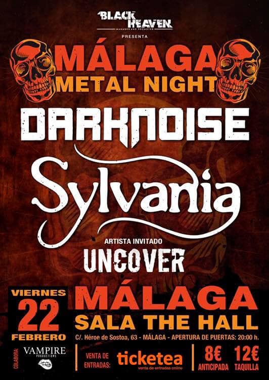 CRONICA DARKNOISE + SYLVANIA + UNCOVER EL 22 DE FEBRERO EN MALAGA