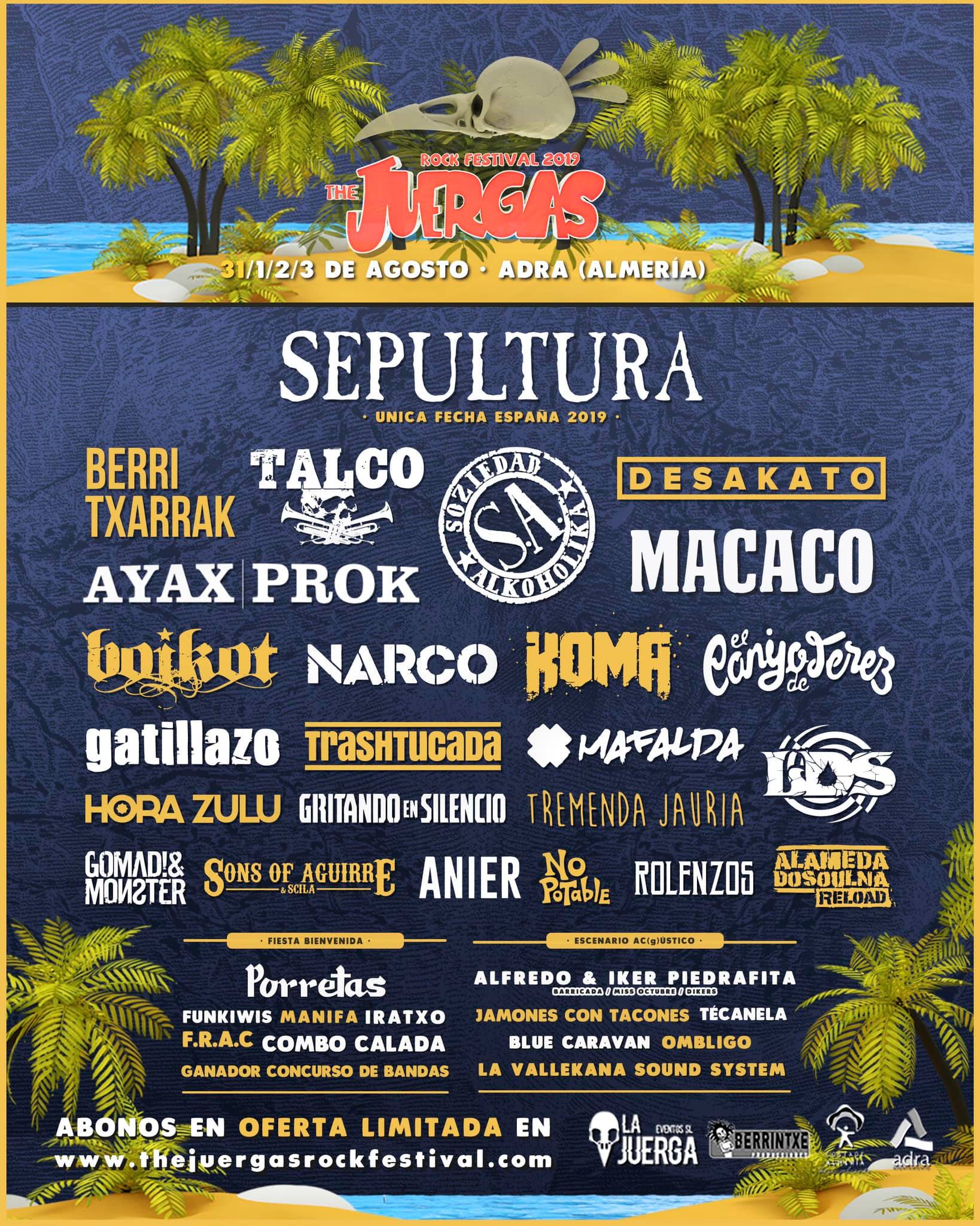 Os presentamos el Line-up completo del festival Juerga’s Rock