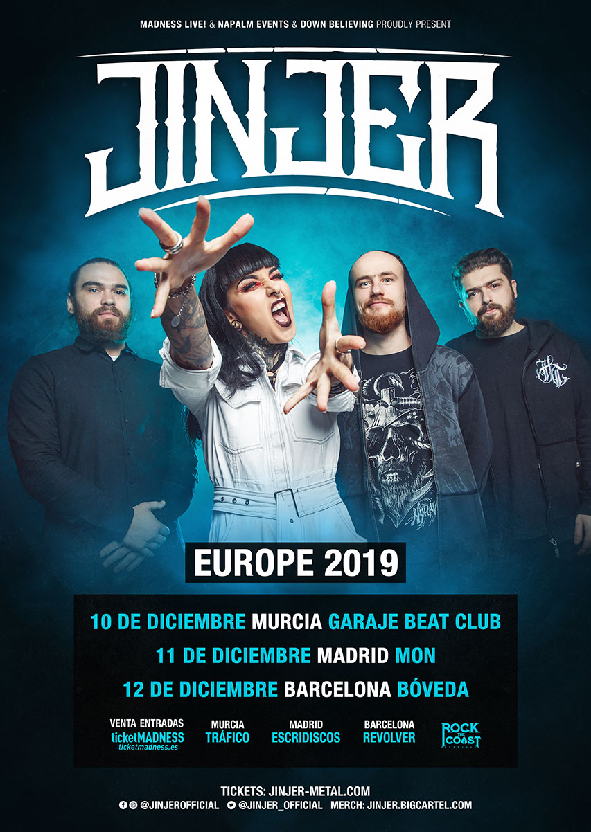 JINJER actuarán  en España el mes de diciembre