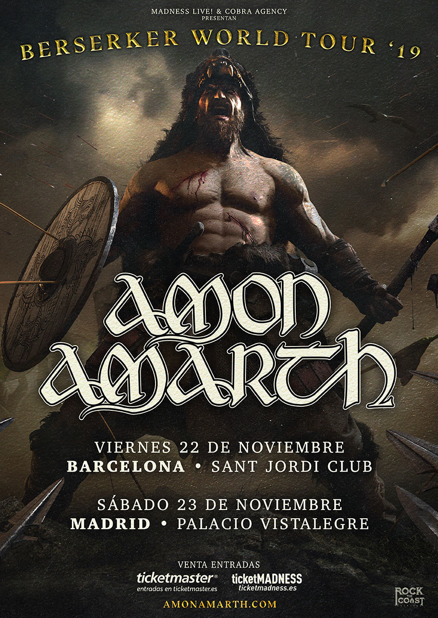 AMON AMARTH estarán actuando el próximo mes de noviembre en España