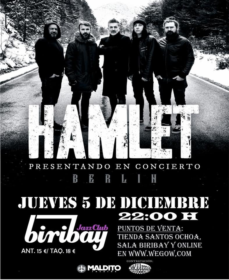 HAMLET estarán actuando el 5 de diciembre en Logroño