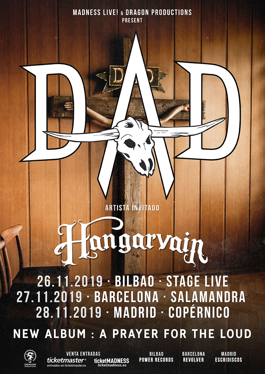 D-A-D estarán actuando junto a HANGARVAIN la próxima semana por España