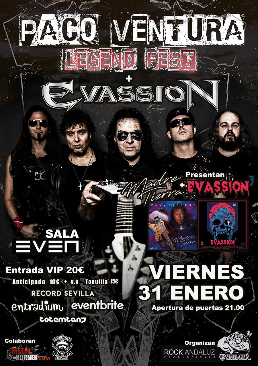 Paco Ventura + Evassion en Sevilla (31 Enero en Sala Even)