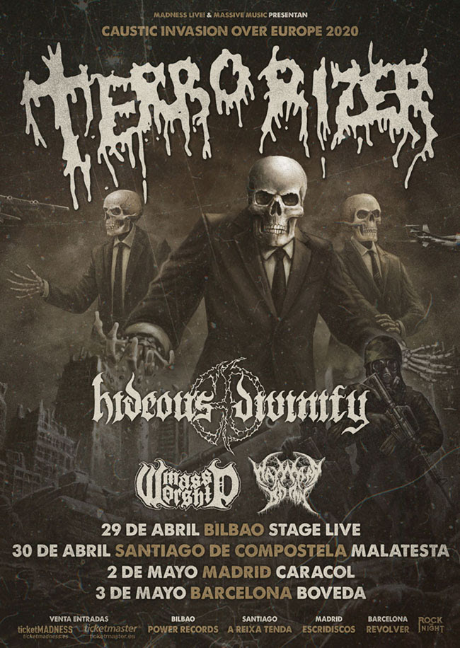 Terrorizer + Hideous Divinity + Wayward Dawn + Mass Worship, esta primavera gira por España
