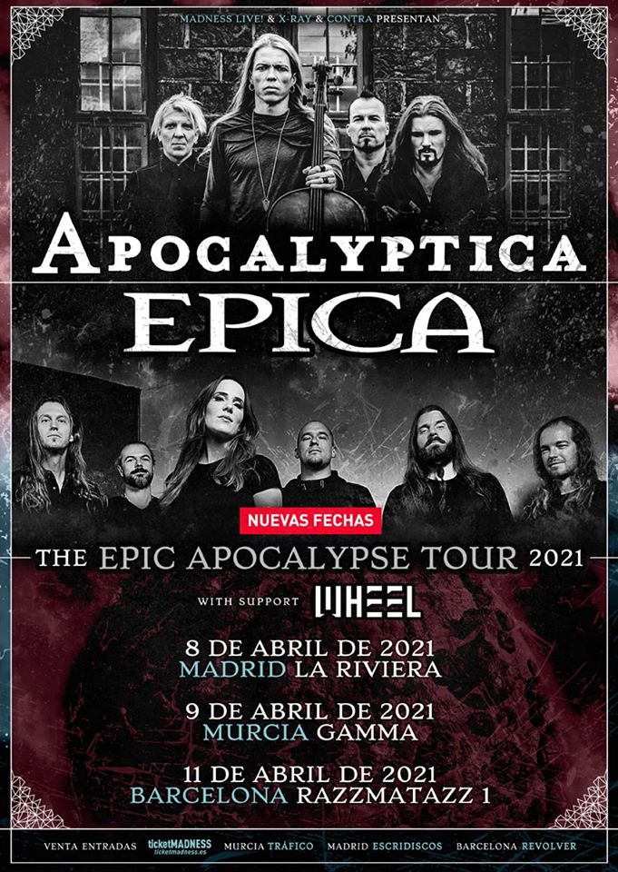 Apocalyptica y Epica nuevas fechas de su gira por España