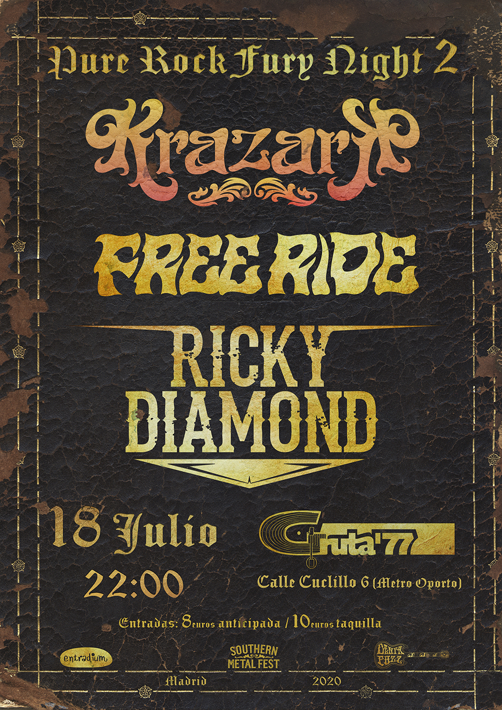 Pure Rock Fury Night 2: 18 de julio en Madrid (Sala Gruta 77)