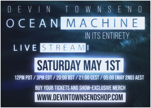 Devin Townsend: Live Stream tocando entero “Ocean Machine: Biomech”