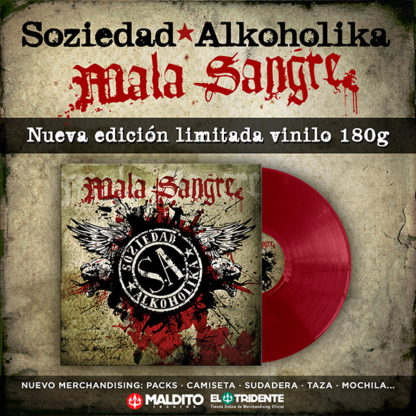 SOZIEDAD ALKOHOLIKA: Edita su álbum ‘Mala Sangre’ en un exclusivo formato vinilo, de color rojo y 180 gramos