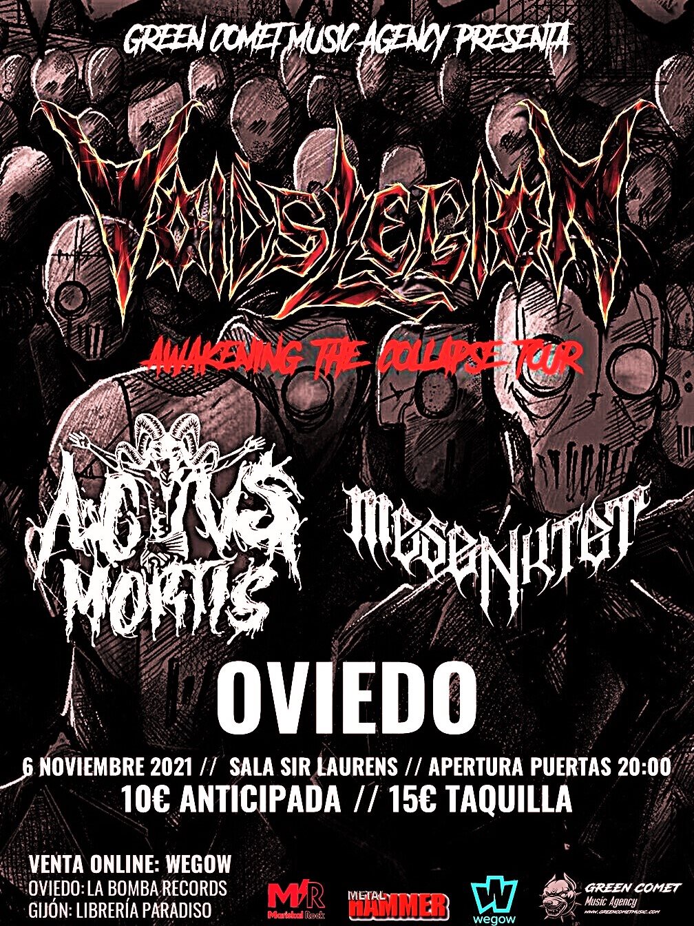 Void’s Legion + Actvs Mortis + Mesenktet el 6 de noviembre Oviedo (sala Sir Laurens)