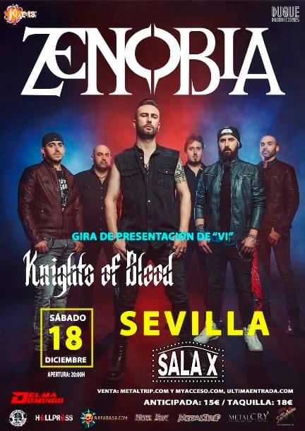 Zenobia + Knights Of Blood el 18 de diciembre en Sevilla