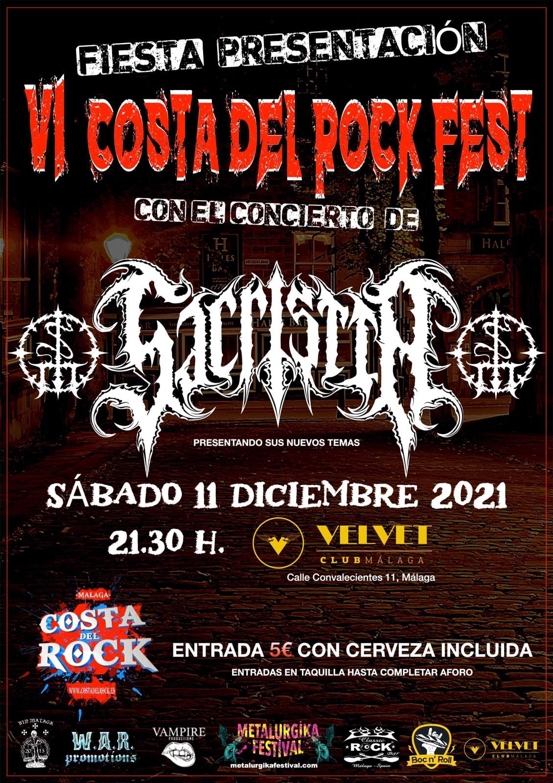 VI Costa Del Rock Fest: Fiesta presentación el 11 de diciembre con Sacristía