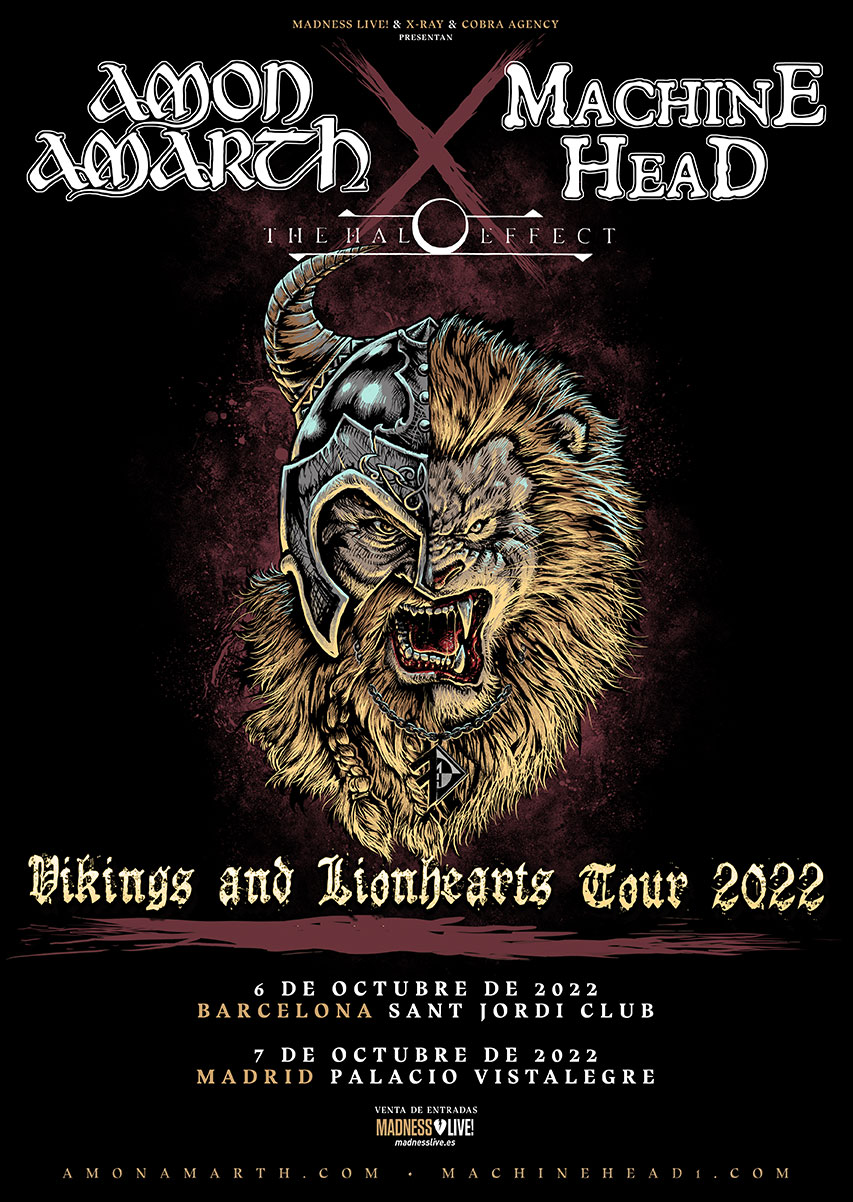 Amon Amarth + Machine Head: The Vikings & Lionhearts Tour 2022 visitará España