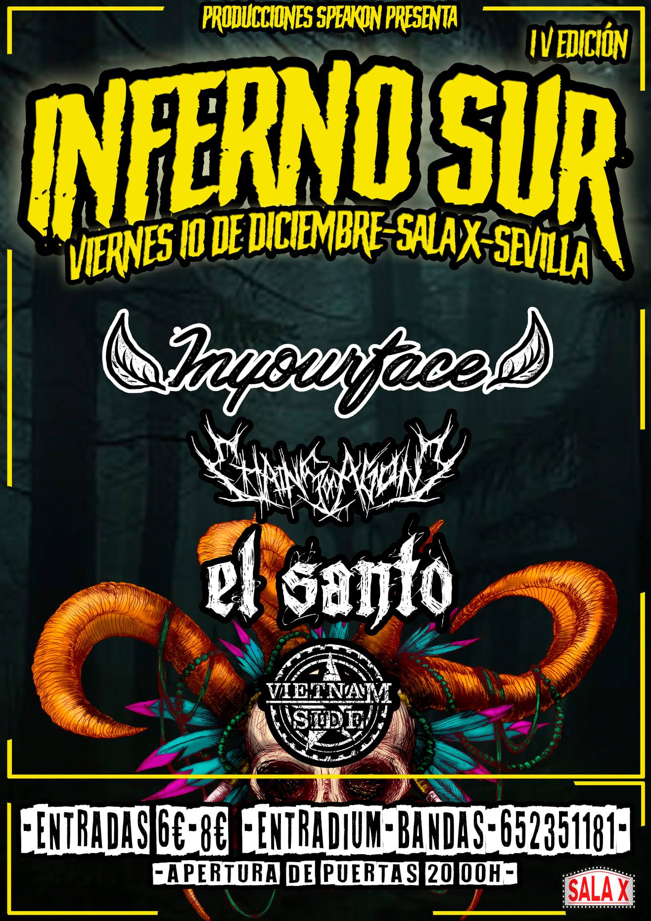 IV Inferno Sur Festival: 10 de diciembre en Sevilla (Sala X)