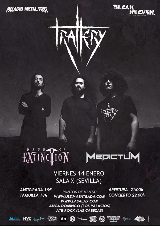 Trallery + Dawn Of Extinction + Medictum el 14 de enero en Sevilla