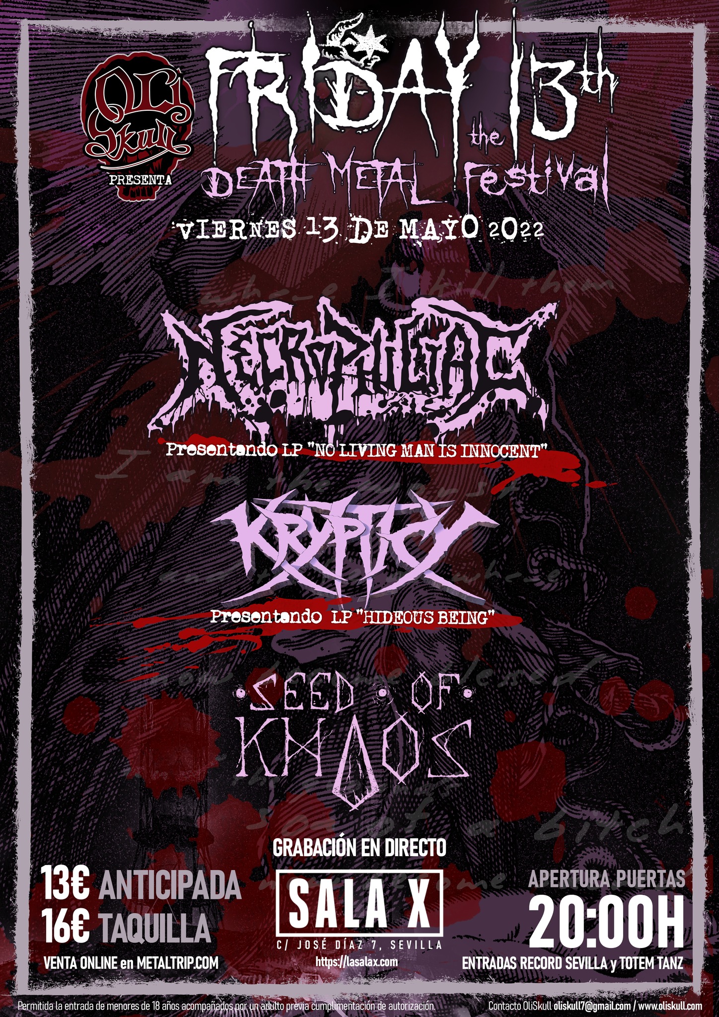 Oliskull presenta “Friday 13th – The Death Metal Festival”