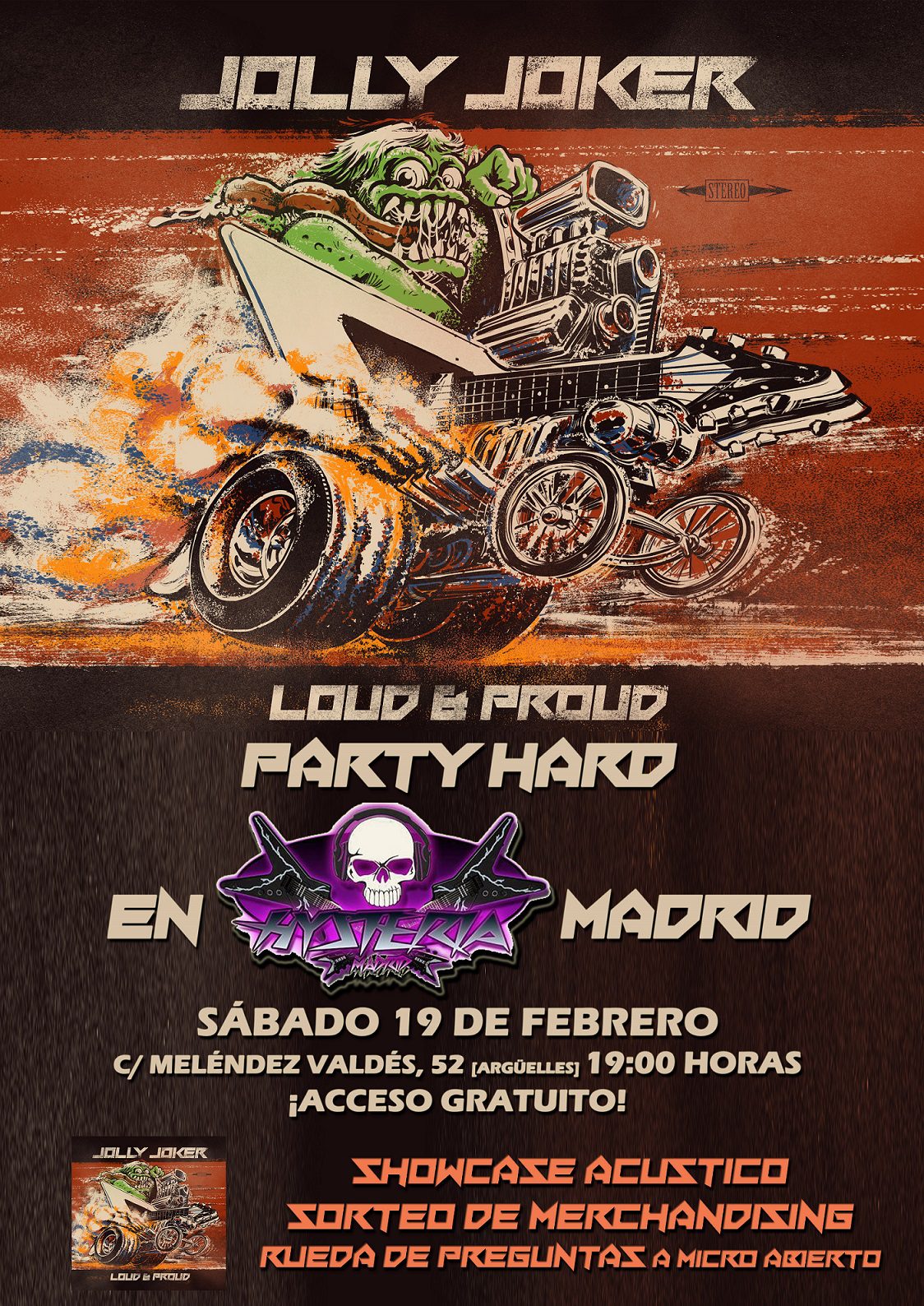 Jolly Joker de fiesta en Madrid mañana sábado