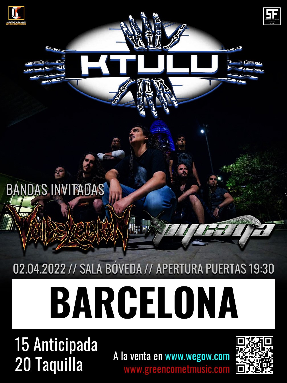 Ktulu + Void’s Legion + Pycaya el 2 de abril en Barcelona
