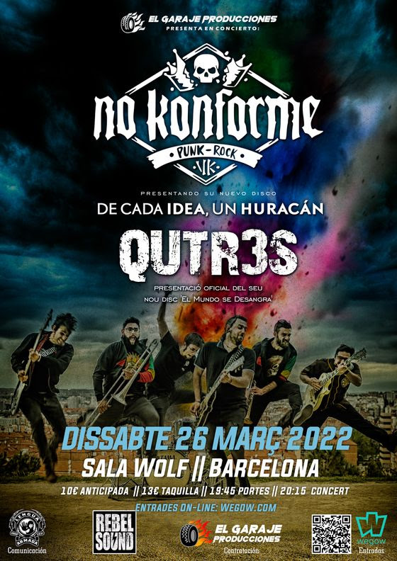 No Konforme + Qutr3s el 26 de marzo en Barcelona