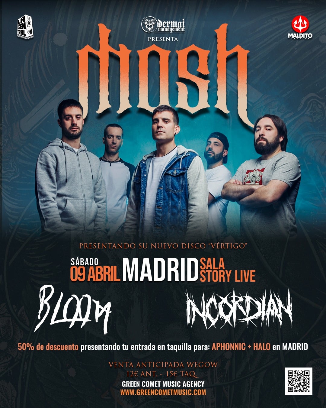 Mosh + Bloom + Incordian el 9 de abril en Madrid