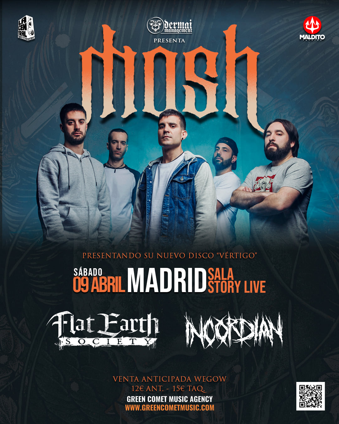 Mosh + Flat Earth Society + Incordian el 9 de abril en Madrid