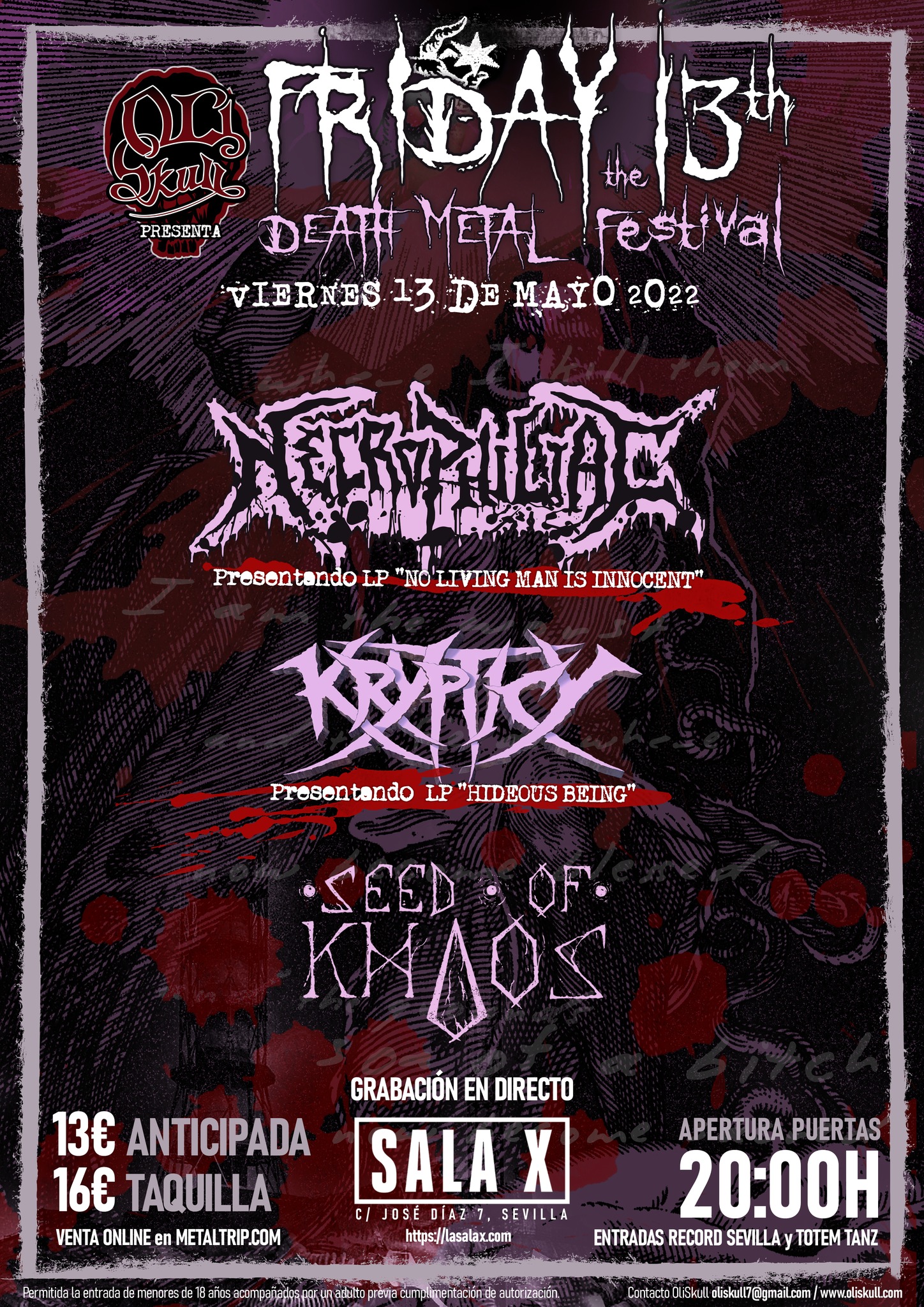 Friday 13th – The Death Metal Festival el 13 de mayo en Sevilla