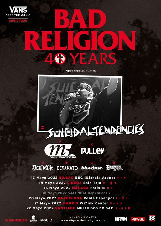 Bad Religion: 4 días para el inicio de su gira por la península