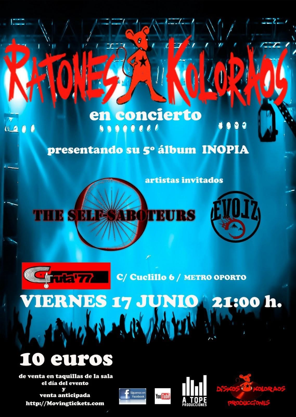 Ratones Koloraos estarán actuando el 17 de junio en Madrid