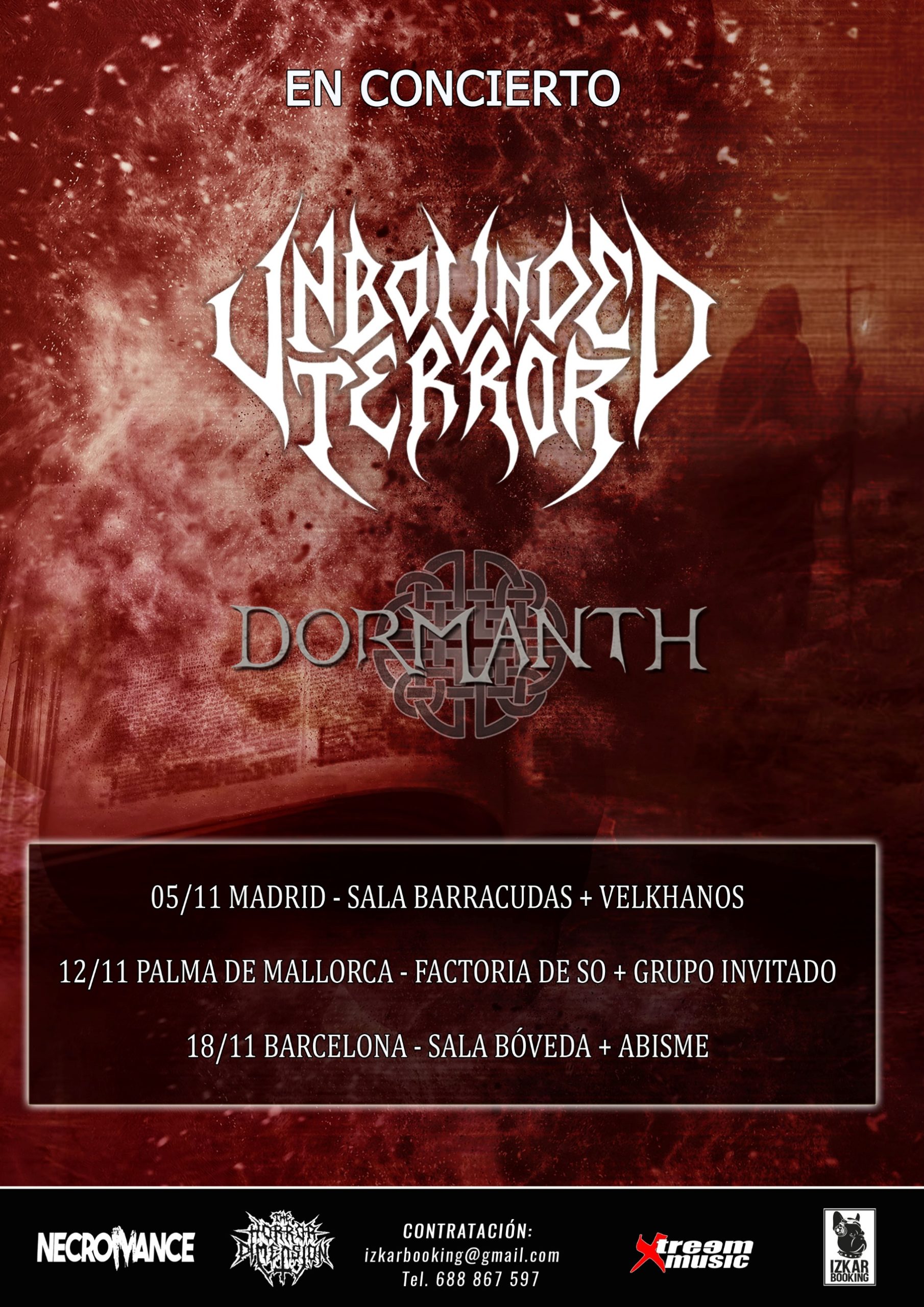 Unbounded Terror + Dormanth fechas directo en Noviembre