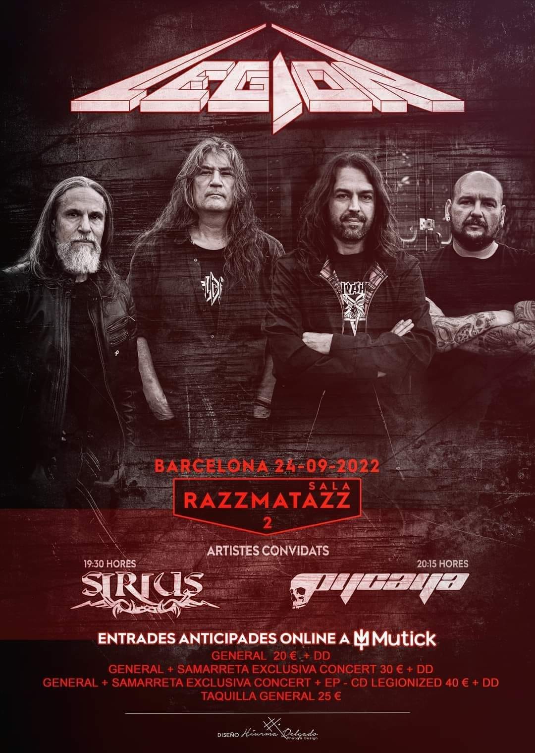 Legion + pycaya + Sirius el 24 de septiembre en Barcelona