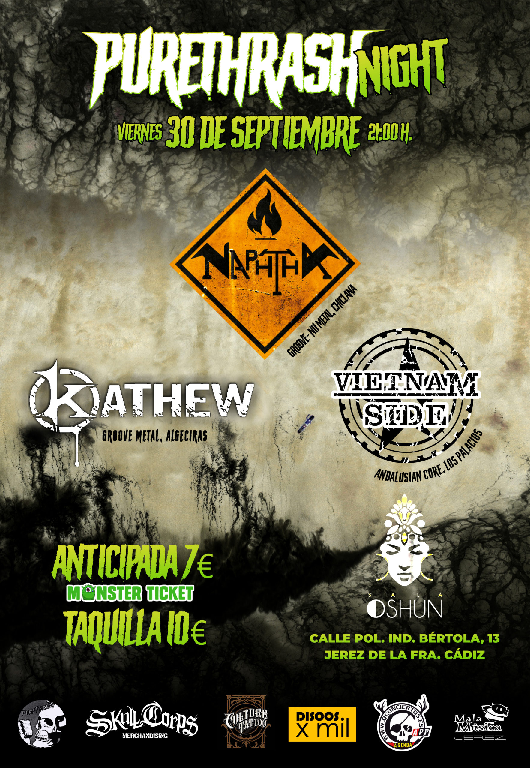 Purethrash Metal Night el 30 de septiembre en Jerez de la Frontera