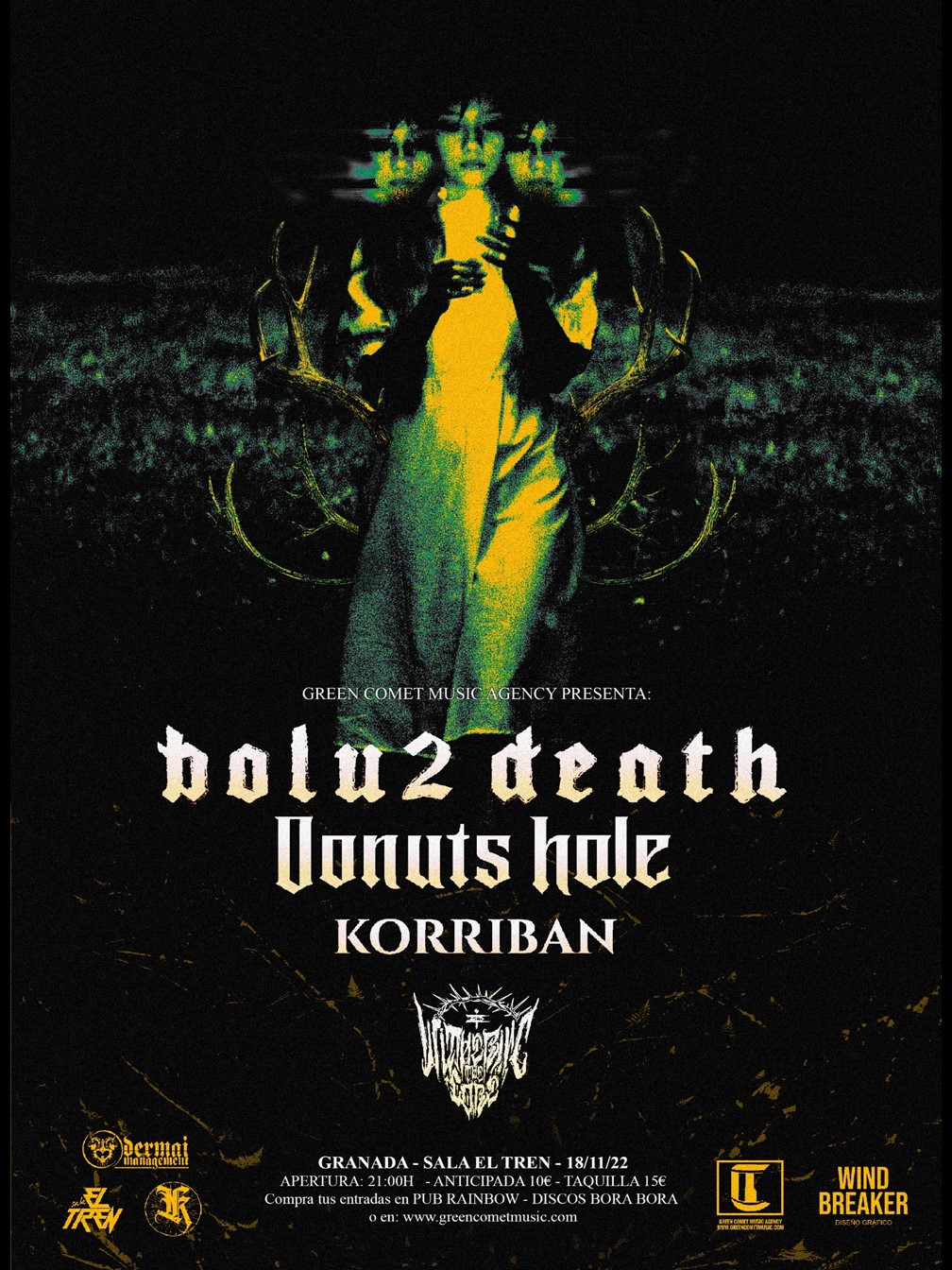 Bolu2 Death + Donuts Hole + Korriban + Withering The Core el 18 de noviembre en Granada