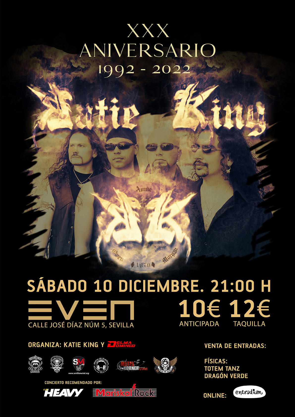 Katie King presentan el concierto XXX aniversario el 10 de diciembre en Sevilla