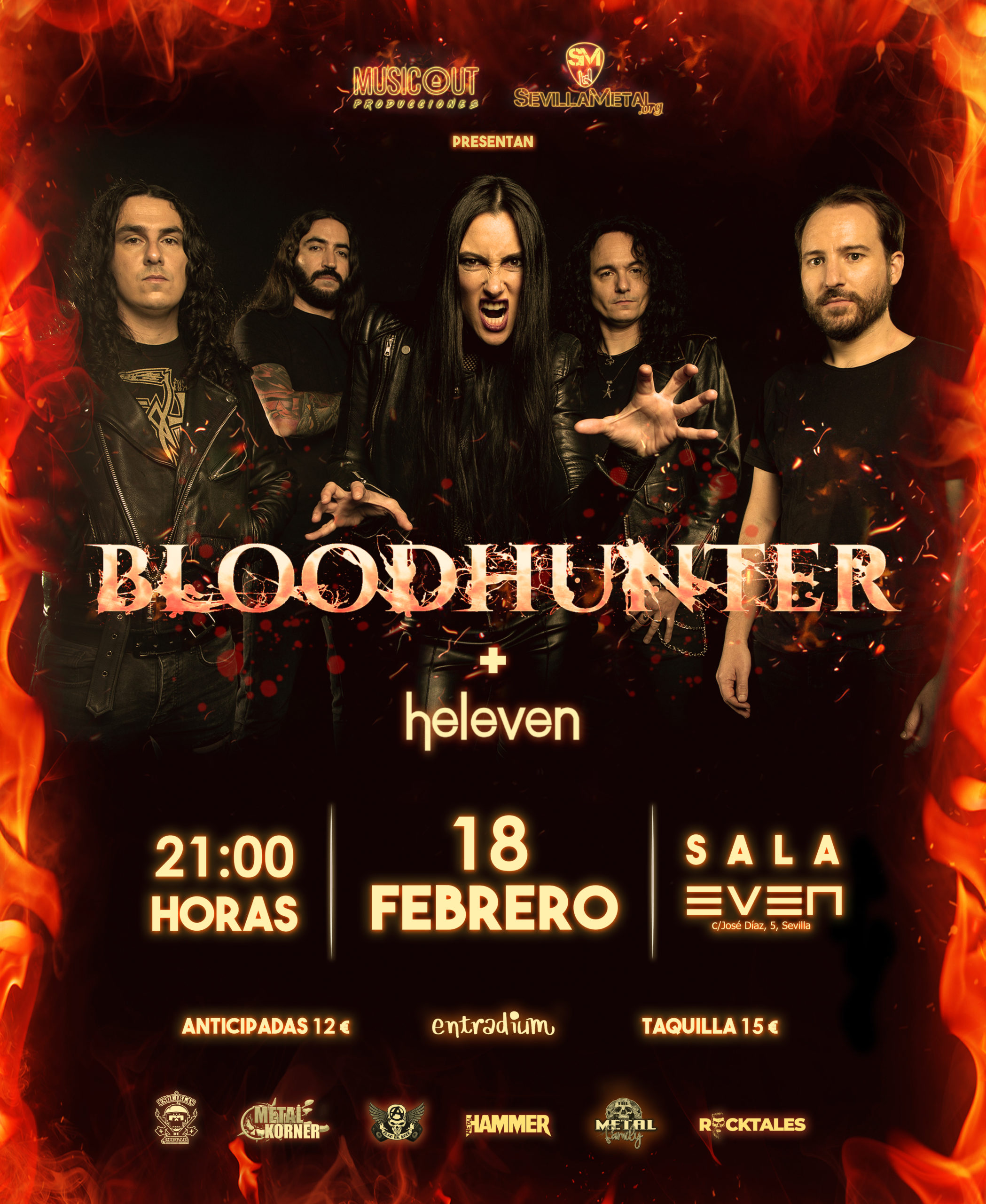 Bloodhunter + Heleven estarán actuando el 18 de febrero en Sevilla