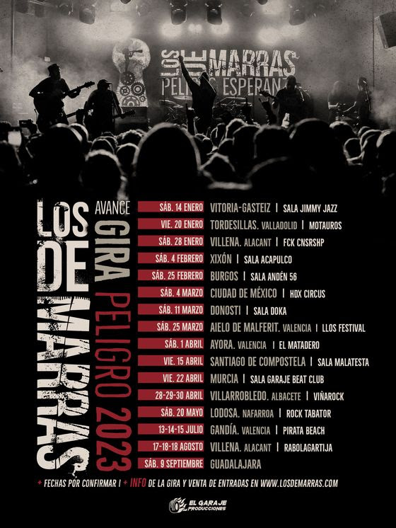 Los De Marras presentan las primeras fechas de su gira “Peligro 2023”