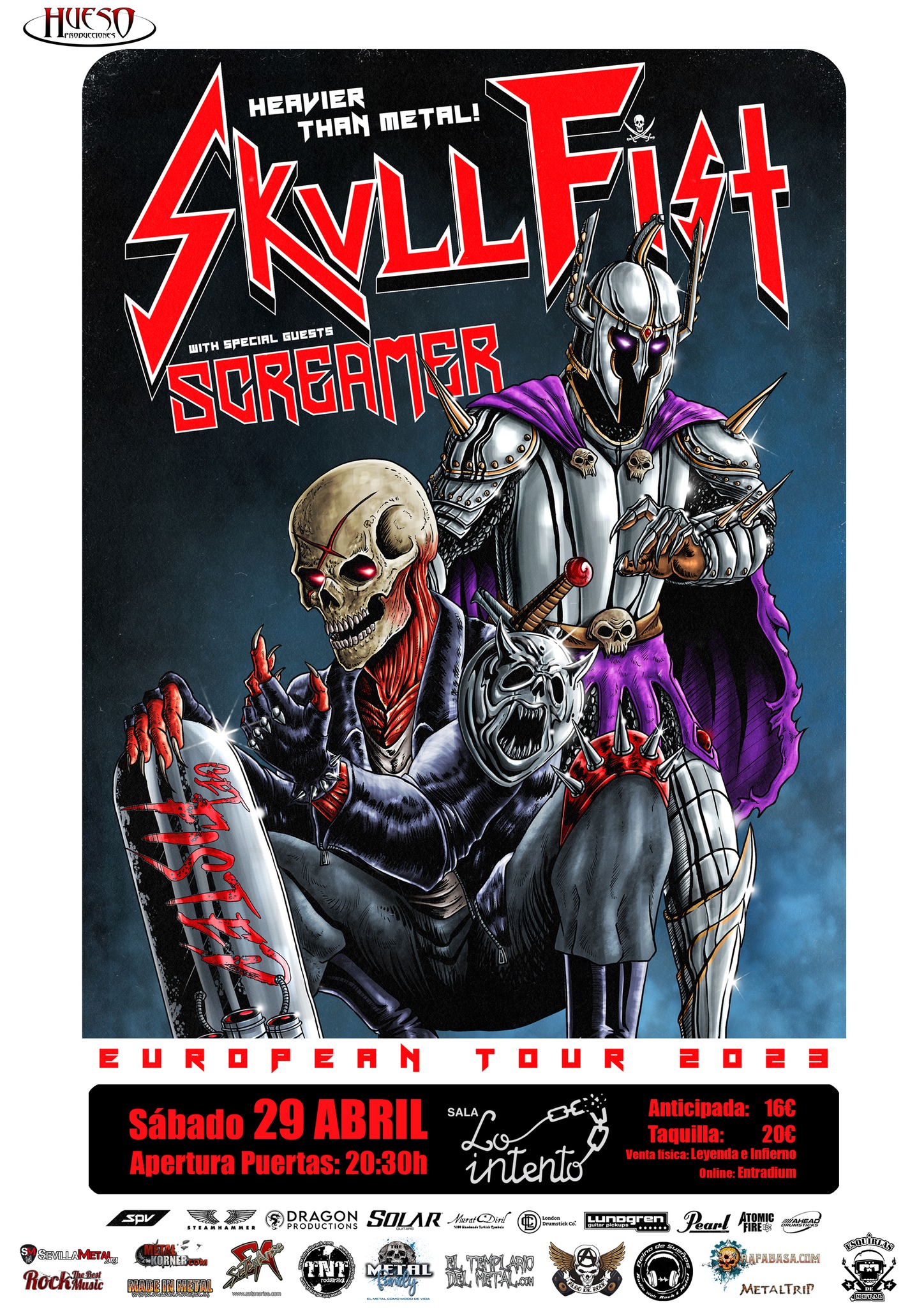 Skull Fist + Screamer el 29 de abril en Zaragoza
