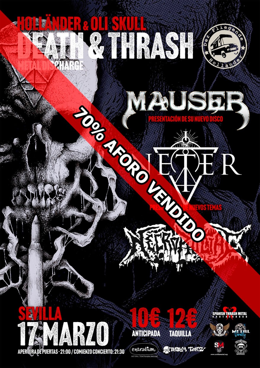 70 % Aforo Vendido del concierto Neter + Mauser + Necrophiliac en Sevilla