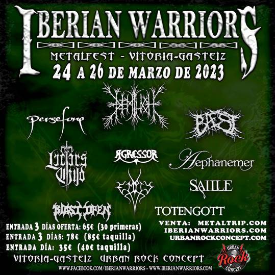 Iberian Warriors Metal Fest de Vitoria anuncia los horarios de los conciertos